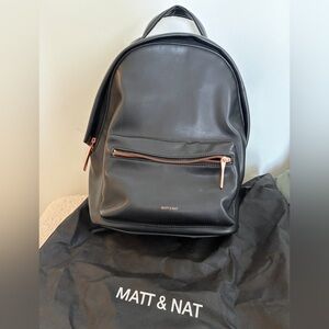 Matt & Nat Black Backpack with rose gold Accents
